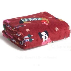NWT NIP Vera Bradley Holiday Hounds Red Fleece Throw Blanket 50”x80”